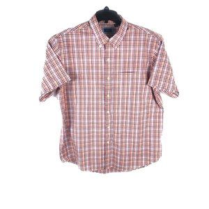 Arrow Men's XL Short Sleeve Button Up Multicolor Check Cotton Blend Shirt A25